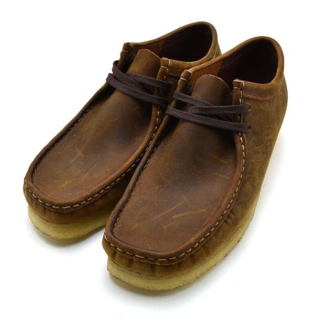 クラークス オリジナルス ワラビー メンズ ローカット モカシン シューズ ビーズワックス レザー ブラウン CLARKS ORIGINALS WALLABEE【送料無料】_1