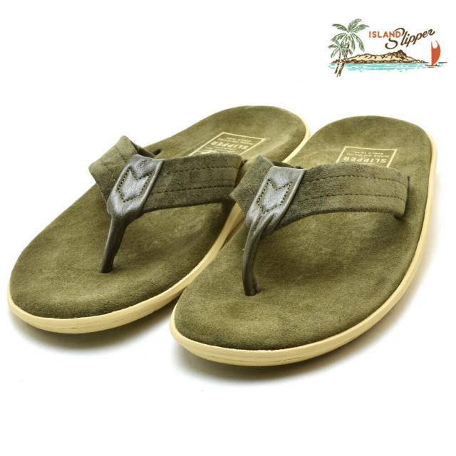アイランドスリッパ ビーチサンダル ビーサン スエード グリーン オリーブ メンズ レディース SLIPPER PT203SL SUEDE THONG ARMY GREEN OLIVE【送料無料】
