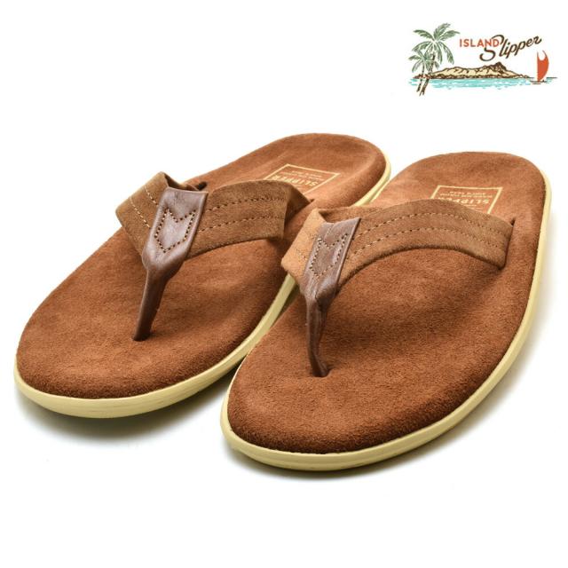 アイランドスリッパ ビーチサンダル ビーサン スエード グリーン ブラウン系 メンズ レディース SLIPPER PT203SL SUEDE THONG PEANUT【送料無料】