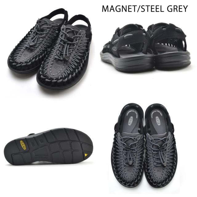 キーン KEEN ユニーク メンズ サンダル スポーツサンダル アウトドア ブラック グレー マグネット スチールグレー ティンバーウルフ プラザトープ UNEEK【送料無料】