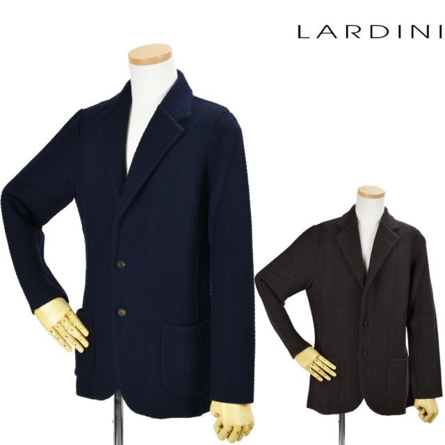 ラルディーニ LARDINI ILLJM56/IL53004 450 850 NAVY BROWN 2つボタン ニットジャケット テーラードジャケット ネイビー ブラウン メンズ【送料無料】