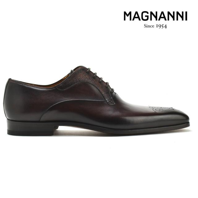 マグナーニ MAGNANNI 19534 CAOBA RACE WHOLE 内羽根プレーントゥ レースアップシューズ ドレスシューズ ビジネスシューズ ダークブラウン メンズ【送料無料】