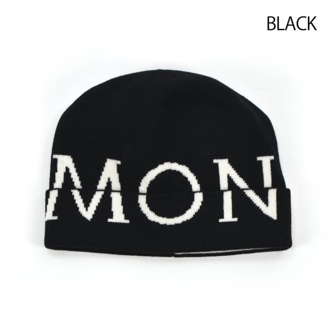 モンクレールニット帽ビーニー♡ブラック モンクレール メンズ 帽子