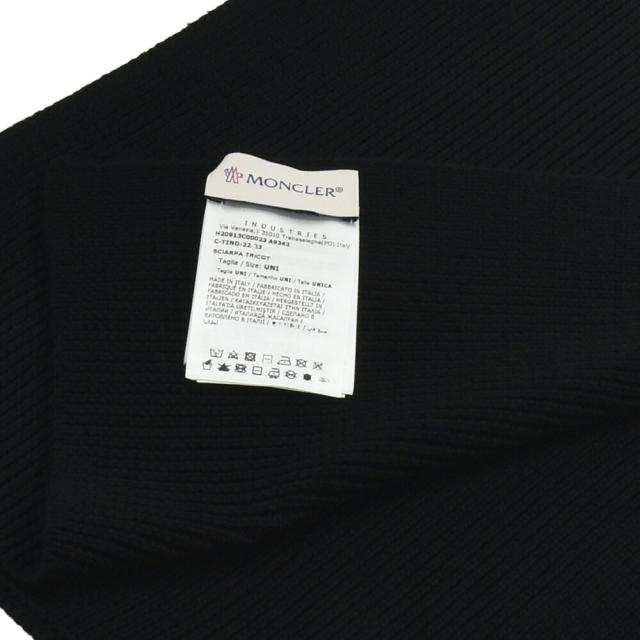 モンクレール マフラー メンズ ストール ウール ブラック ネイビー SCIARPA TRICOT MONCLER【送料無料】 モンクレール マフラー メンズ ストール ウール ブラック ネイビー