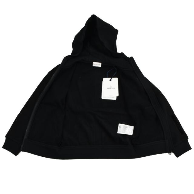 モンクレール ジップアップパーカー キッズ ジュニア 子供用 フーディー 異素材MIX パーカー ブラック 黒 MONCLER SWEAT SHIRT【送料無料】_2