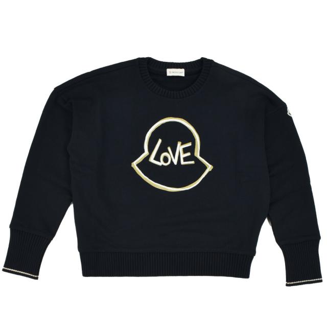 モンクレール ニット レディース キッズ セーター スウェットシャツ ネイビー MONCLER MAGLIA CON CAPPUCCIO【送料無料】