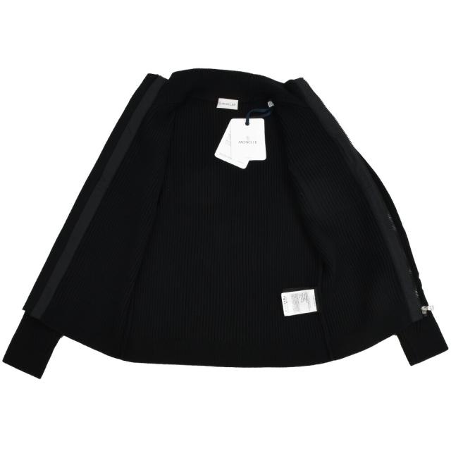 モンクレール ジップアップカーディガン レディース ボーイズ ガールズ ニット カーディガン ブラック 黒 MONCLER CARDIGAN TRICOT【送料無料】 モンクレール ジップアップカーディガン レディース ボーイズ ガールズ