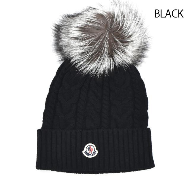 モンクレール ニットキャップ レディース ビーニー ウール カシミヤ ロゴ ブラック グレー BERRETOO TRICOT MONCLER【送料無料】