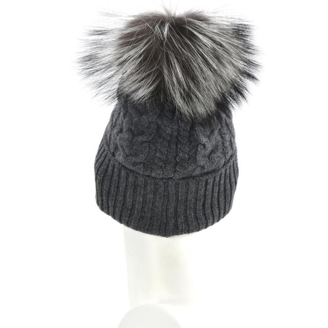 モンクレール ニットキャップ レディース ビーニー ウール カシミヤ ロゴ ブラック グレー BERRETOO TRICOT MONCLER【送料無料】