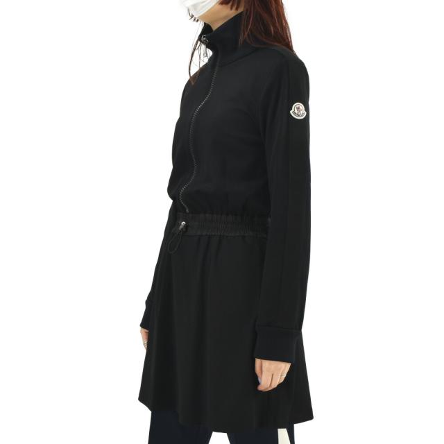 モンクレール ワンピース レディース ハイネックドレス 長袖 プリーツ ブラック 黒 ABITO MONCLER【送料無料】_1