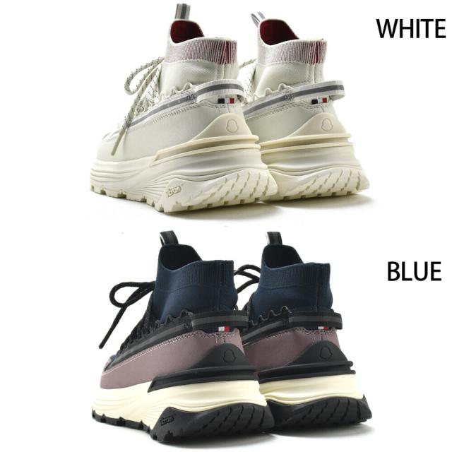 モンクレール モンテランナー スニーカー レディース ソックススニーカー ハイカット ホワイト ブルー MONTA RUNNER MONCLER 【送料無料】_3