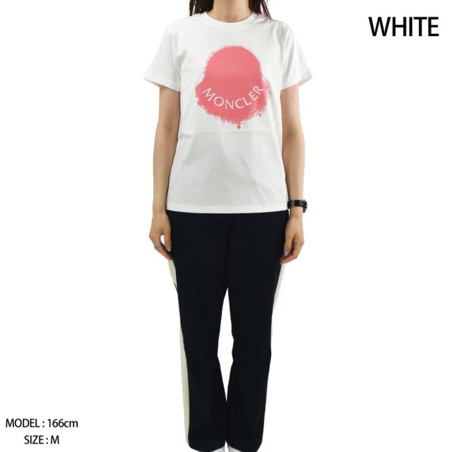 モンクレール Tシャツ レディース 半袖 カットソー クルーネック ロゴT コットン ホワイト ブラック 白 黒 MONCLER 【送料無料】_2