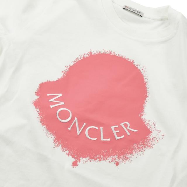 モンクレール Tシャツ レディース 半袖 カットソー クルーネック ロゴT コットン ホワイト ブラック 白 黒 MONCLER 【送料無料】_6