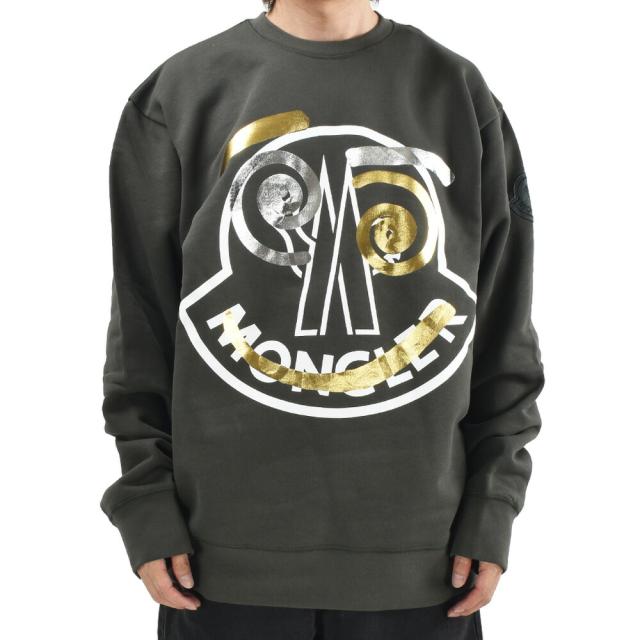 モンクレール スウェット メンズ トレーナ クルーネック コットン チャコールグレー SWEAT SHIRT MONCLER【送料無料】