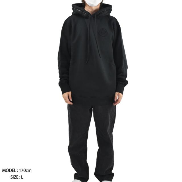 とも⭐MONCLER ブラック フード付きパーカー ブラック パーカー