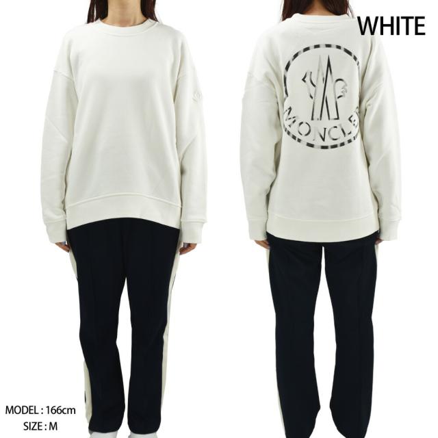 モンクレール スウェット レディース トレーナー コットン メタリックロゴ ホワイト ブラック 白 黒 SWEATSHIRT MONCLER 【送料無料】_1