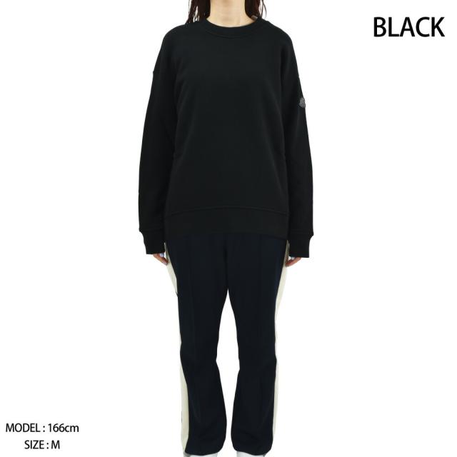 モンクレール スウェット レディース トレーナー コットン メタリックロゴ ホワイト ブラック 白 黒 SWEATSHIRT MONCLER 【送料無料】_2