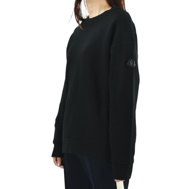 モンクレール スウェット レディース トレーナー コットン メタリックロゴ ホワイト ブラック 白 黒 SWEATSHIRT MONCLER 【送料無料】_3