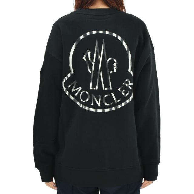 モンクレール スウェット レディース トレーナー コットン メタリックロゴ ホワイト ブラック 白 黒 SWEATSHIRT MONCLER 【送料無料】_4