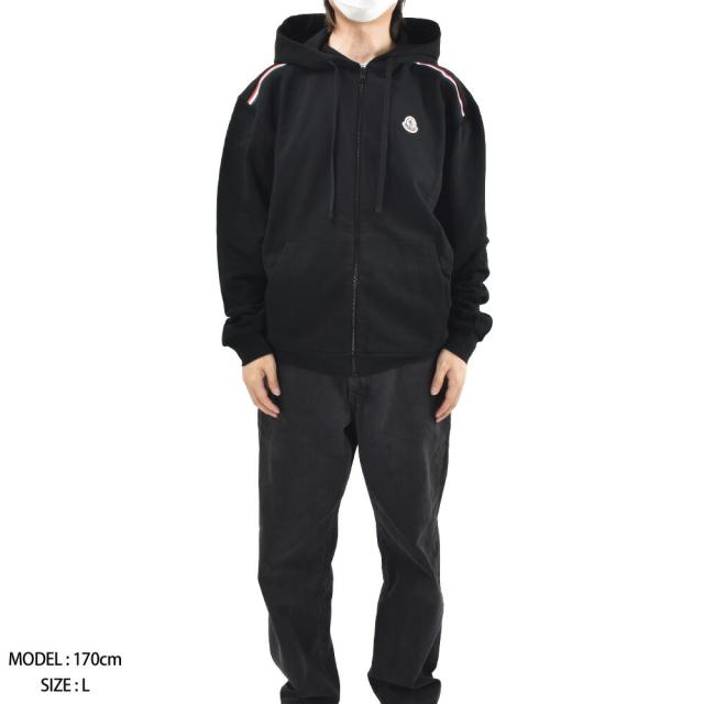 モンクレール フーディー メンズ ジップアップパーカー コットン ロゴ