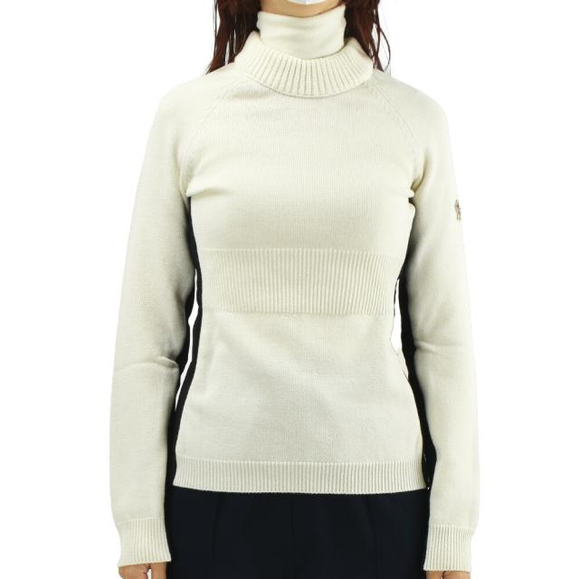 モンクレール グルノーブル ニット レディース タートルネックセーター ウール ホワイト 白 CICLISTA TRICOT MONCLER【送料無料】
