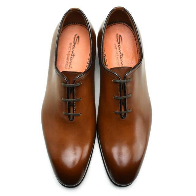 サントーニ ビジネスシューズ メンズ ドレスシューズ プレーントゥ ブラウン 茶 Santoni【送料無料】_4