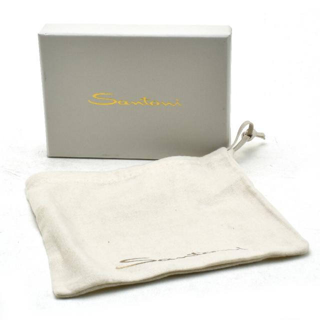 サントーニ ラ 二つ折り財布 メンズ ウォレット 財布 シボレザー ブラック 黒 Santoni【送料無料】 サントーニ ラ 二つ折り財布 メンズ ウォレット 財布 シボレザー