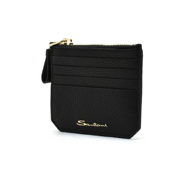 サントーニ 財布 小銭入れ メンズ ケース カードケース シボレザー ブラック 黒 Santoni【送料無料】 サントーニ 財布 小銭入れ メンズ コインケース カードケース