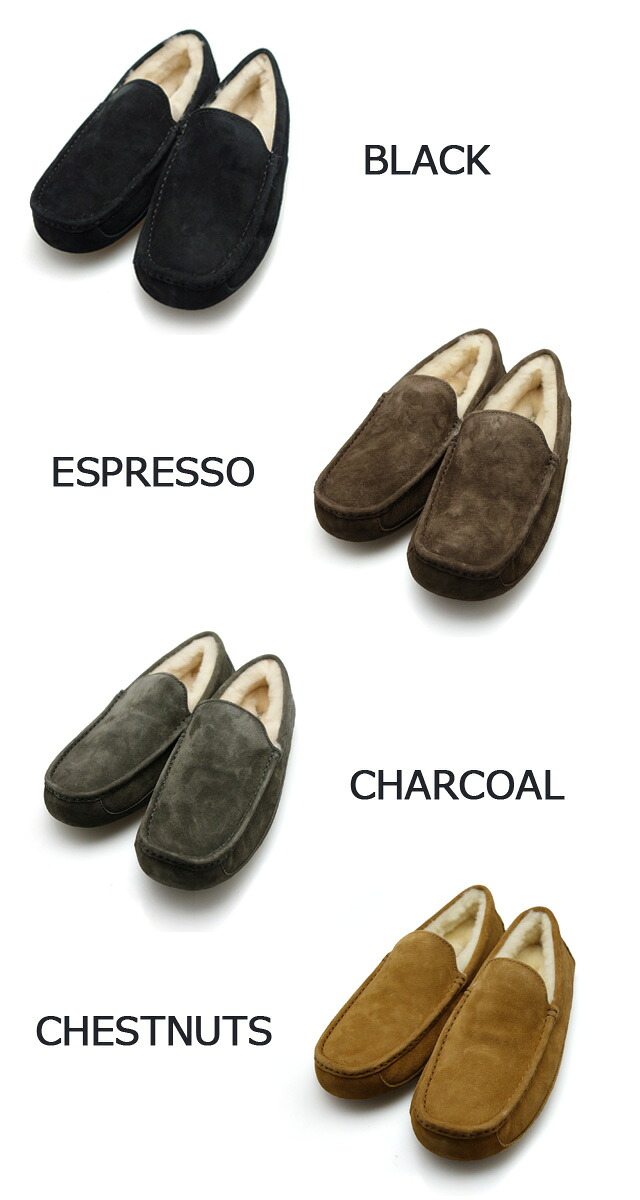 アグ アスコット モカシン メンズ スリッポン シープスキン ムートン ブラウン ブラック チャコール グレー UGG ASCOT_1