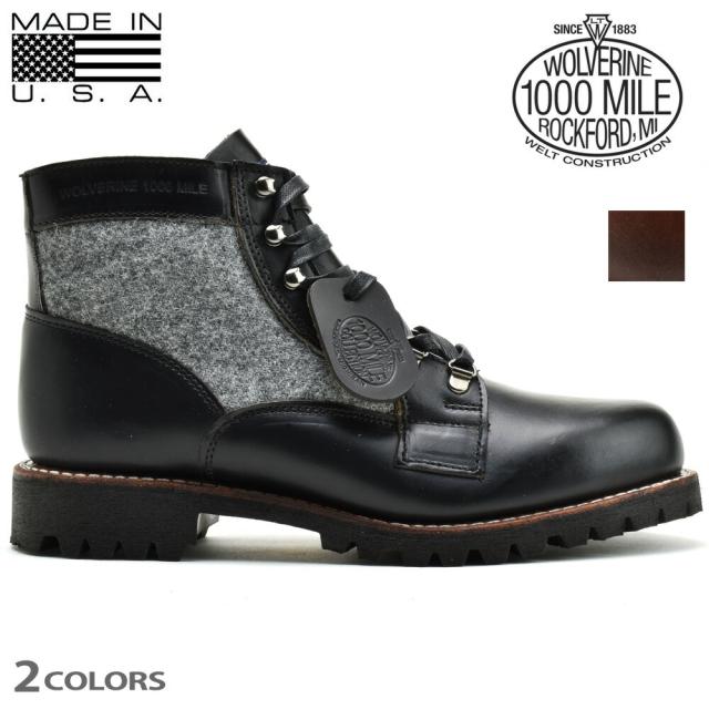 ウルヴァリン 1000マイルブーツ ウール メンズ ワークブーツ ビブラムソール ブラック ブラウン WOLVERINE 1000MILE FARIBAULT BOOTS【送料無料】
