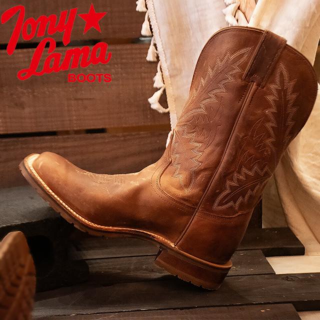 トニーラマ TONY LAMA ウエスタンブーツ メンズ ロングブーツ カウボーイブーツ 11 インチ ブーツ Dワイズ ブラウン スクエアトゥ BOWIE TAUPE PRINT【送料無料】