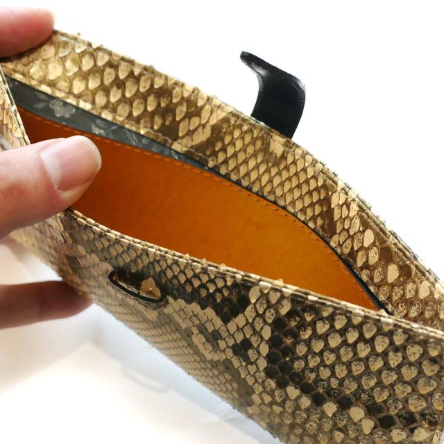 パイソン 財布 スリムウォレット ベルト差込型 長財布 スリム 薄型