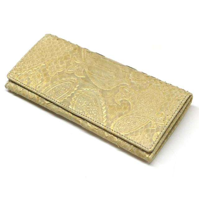 パイソン革 ゴールド 長財布 ZOO ヘビ革 ゴールド 長財布_ダイアモンド