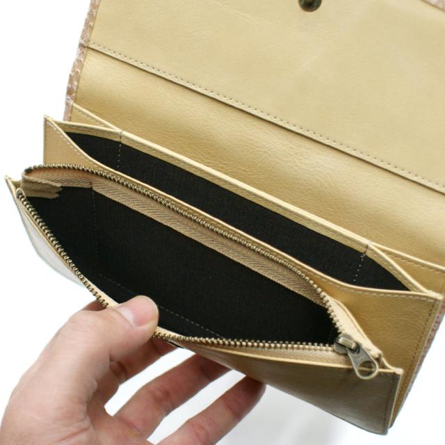 長財布 パイソン 財布 長札 レディース ヘビ革 蛇革 レザー 牛革 W