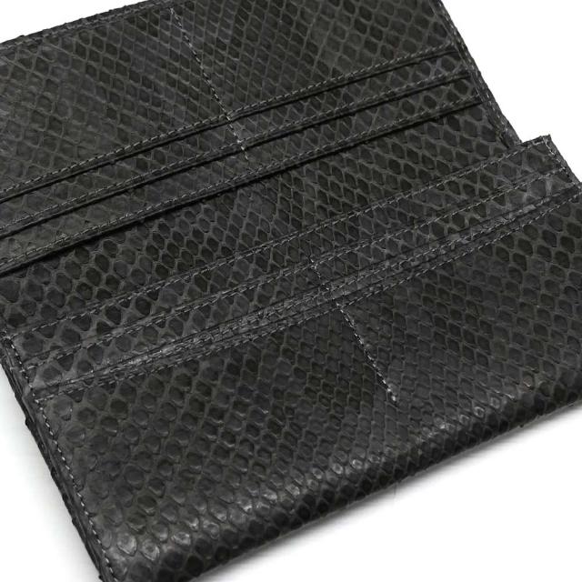 モラレス パイソン 財布 蛇革 へび革 長財布 笹マチ型 小銭入れなし