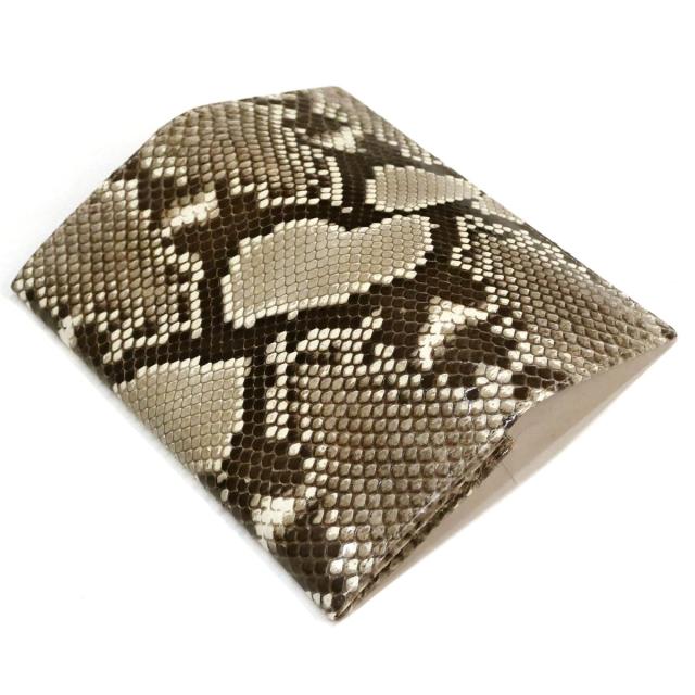 長財布 パイソン 財布 笹マチ 小銭入れあり / メンズ レディース / 本革 パイソン革 へび革 / ダイヤモンドパイソン グレージング ナチュラル_3
