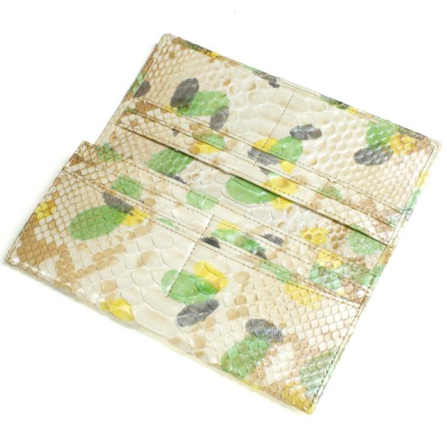 長財布 パイソン 財布 メンズ レディース 笹マチ型 小銭入れあり 無双