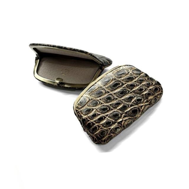 天溝がま口 小銭入れ 極薄 極薄がま口  天溝押口 天溝 口金 薄型 薄い スリム コンパクト ケース コンパクト財布 日本製 本革 レディース  本革 クロコダイル バリバー
