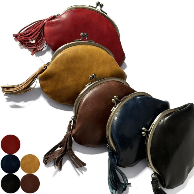 がま口 口金 がま口財布 レディース メンズ 本革 新喜皮革 馬革 オイルポニー