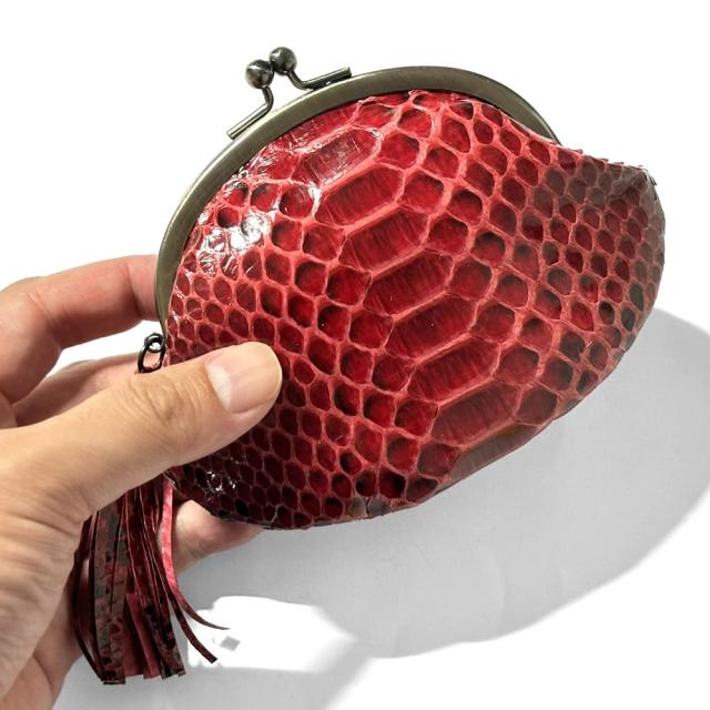 がま口 口金 がま口財布 レディース メンズ 本革 パイソン