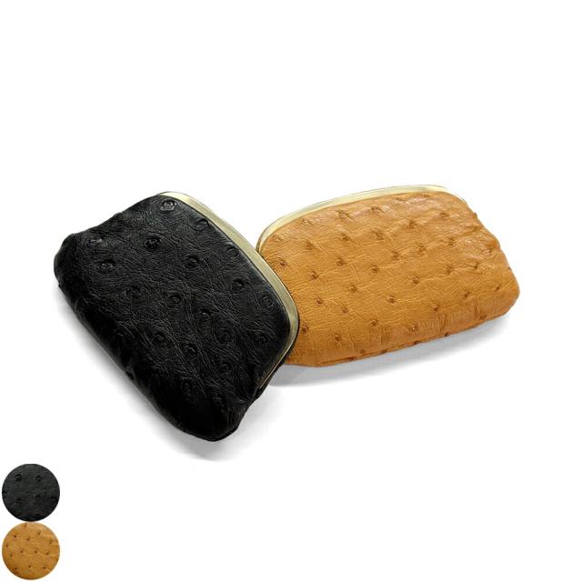 天溝がま口 小銭入れ 極薄 極薄がま口  天溝押口 天溝 口金 薄型 薄い スリム コンパクト ケース コンパクト財布 日本製 本革 レディース  本革 オーストリッチ マット