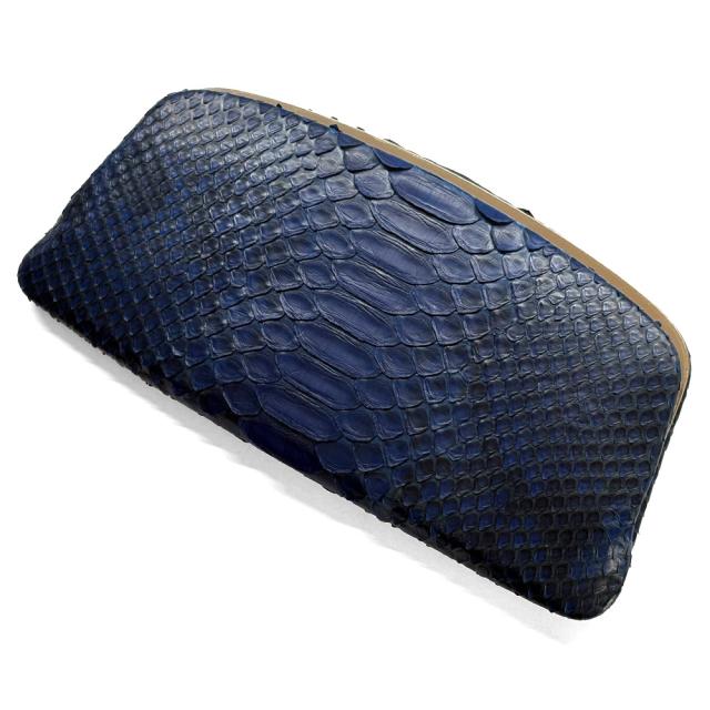 天溝がま口 長財布 がま口 がま口長財布 財布 がま口財布 天溝押口 くし型 天溝 口金 薄型 薄い スリム 日本製 本革 レディース 本革 パイソン 財布 藍染