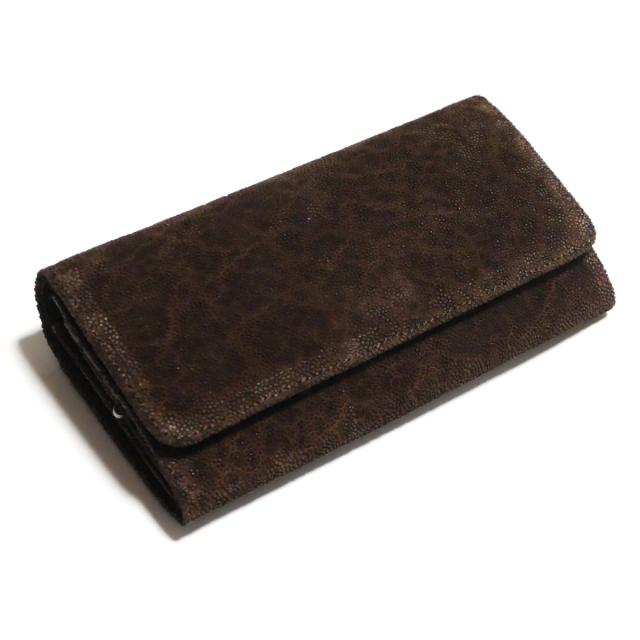 がま口 長財布 かぶせ型 / 本革 象革 エレファントレザー_1