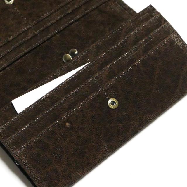 がま口 長財布 かぶせ型 / 本革 象革 エレファントレザー_5