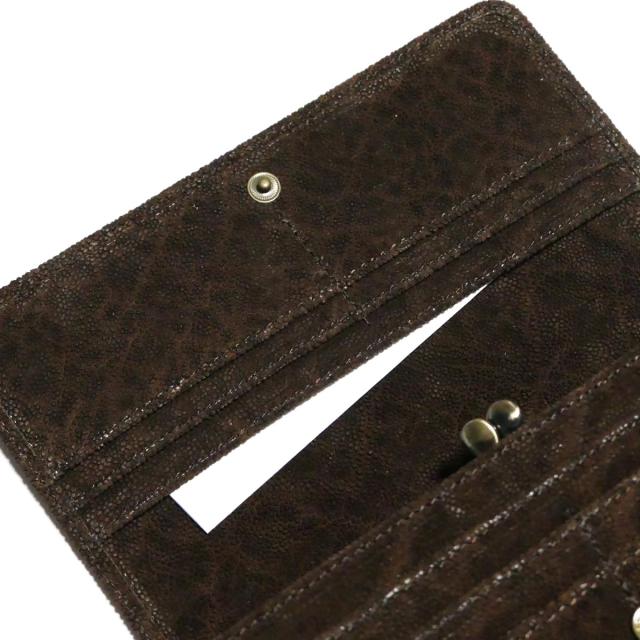 がま口 長財布 かぶせ型 / 本革 象革 エレファントレザー_6