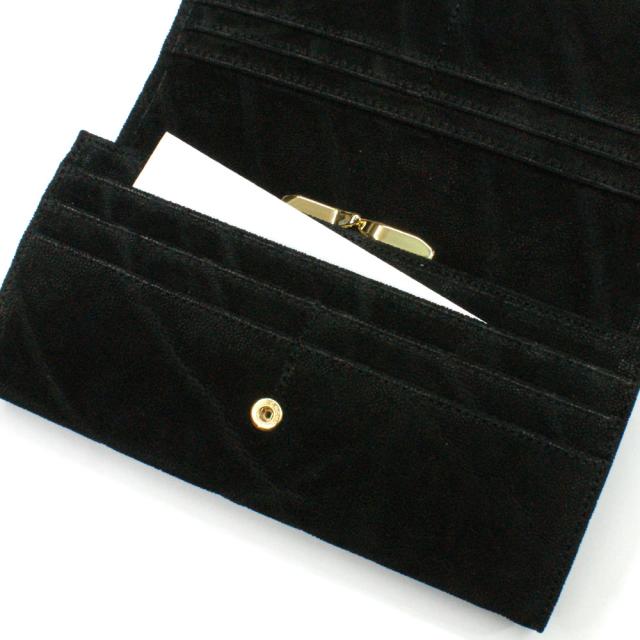 がま口長財布 レディース 長財布 ガマ口財布 象革 ゾウ革 エレファント 無双仕様 本革 本皮 レザー 財布 さいふ サイフ 女性 大容量 長札 口金 日本製 ブラック 黒_6