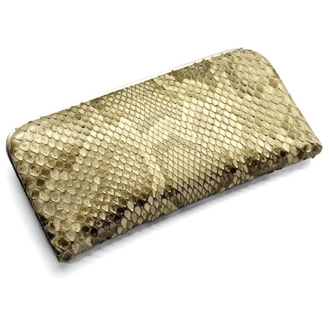 天溝がま口 パイソン 財布 長財布 がま口 がま口長財布 がま口財布 天溝押口 角丸型 天溝 口金 薄型 薄い スリム 日本製 本革 レディース 本革 モラレス パール