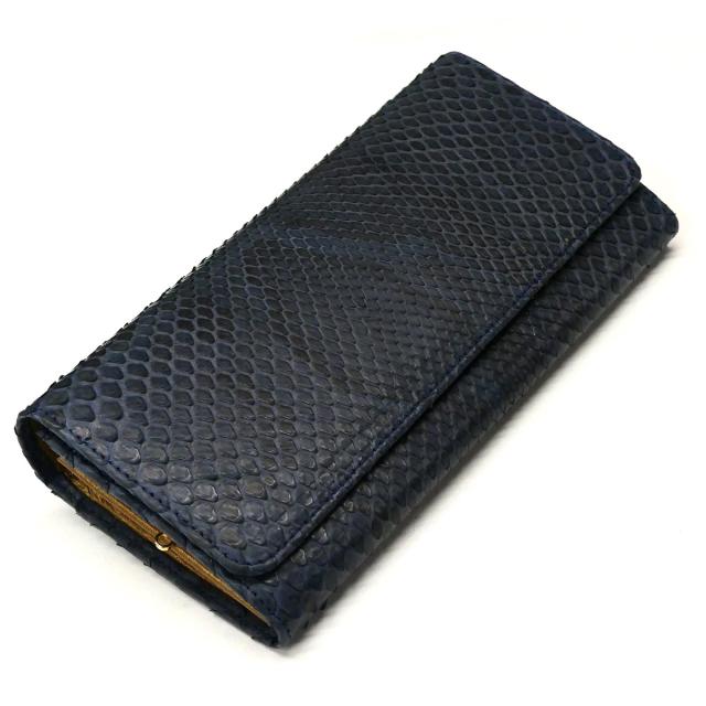 長財布 がま口 かぶせ レディース 本革 パイソン ヘビ革 (P14