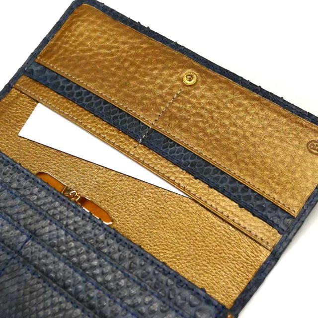 パイソン 財布 がま口 長財布 がま口財布 かぶせ レディース 本革 モラレスパイソン ヘビ革 蛇革 へび革 マット２-２_3