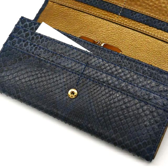 パイソン 財布 がま口 長財布 がま口財布 かぶせ レディース 本革 モラレスパイソン ヘビ革 蛇革 へび革 マット２-２_4